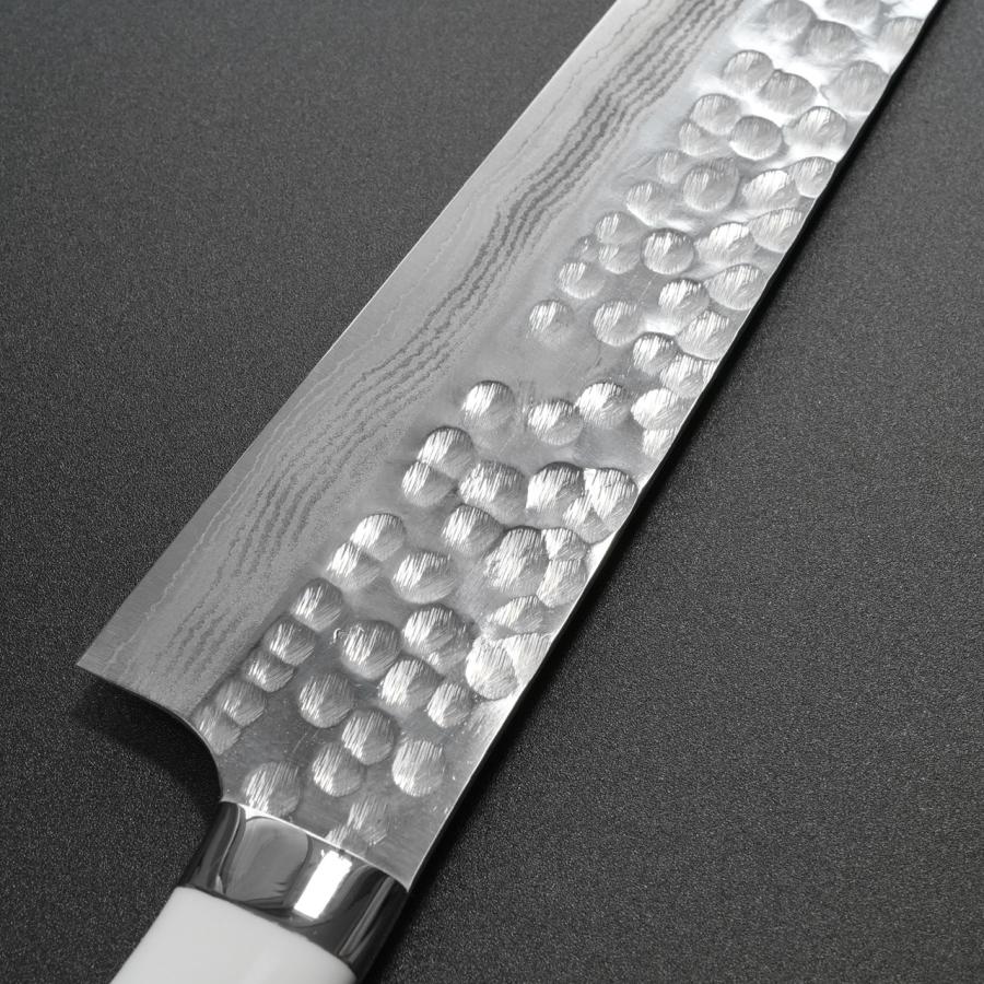 包丁 切付牛刀 240mm 佐治打刃物 槌目 SRS13 粉末ハイス鋼 人工大理石