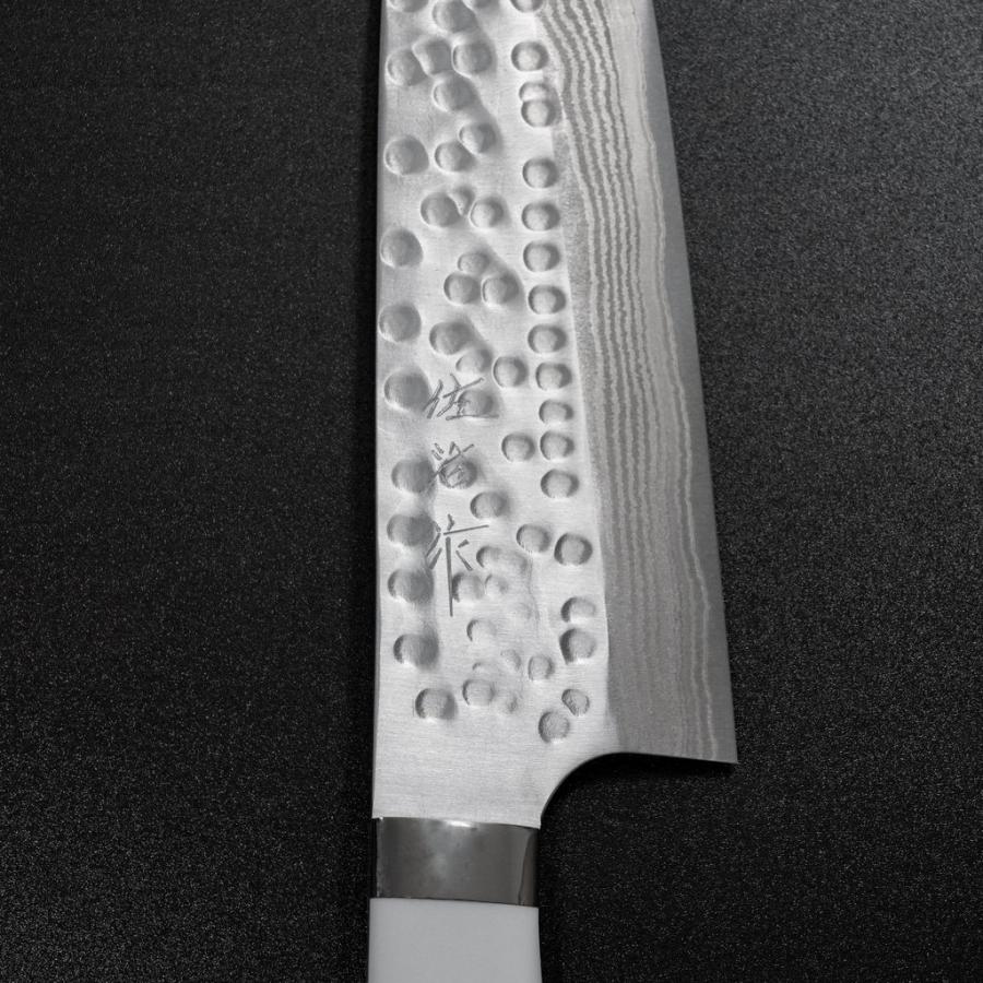 包丁 三徳 180mm 佐治打刃物 槌目 SRS13 粉末ハイス鋼 人工 包丁 三徳 180mm 佐治打刃物 槌目 SRS13 粉末ハイス鋼 人工