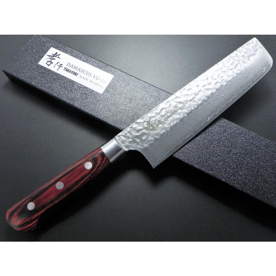 堺孝行 包丁 菜切 160mm 菜切り 33層ダマスカス V金10号 ステンレス 槌