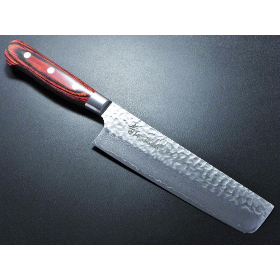 堺孝行 包丁 菜切 160mm 菜切り 33層ダマスカス V金10号 ステンレス 槌