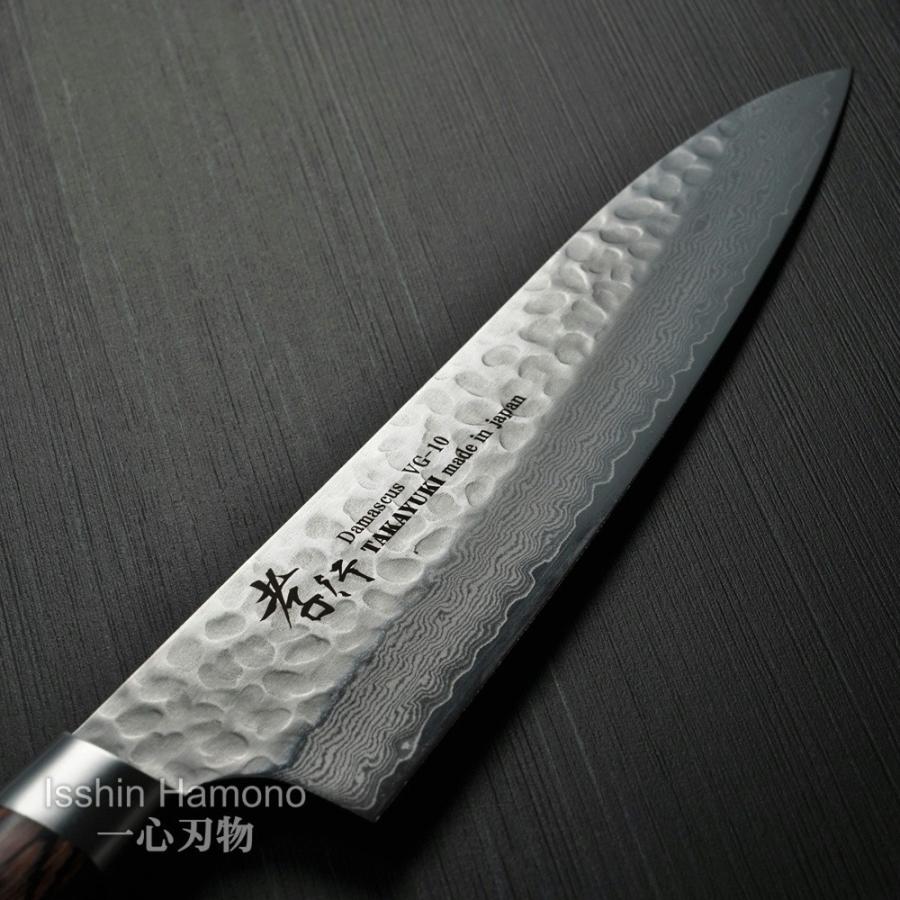 包丁 牛刀 180mm 33層ダマスカス V金10号 ステンレス 槌目 堺孝行 日本製 鋭い切れ味永続き プロの画像