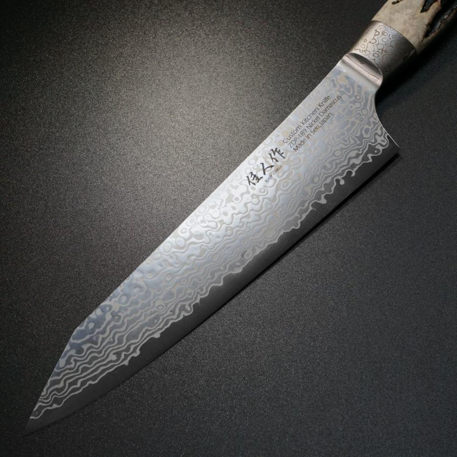 2本セット　ダマスカス牛刀(切付型) ダマスカスペティナイフ　「黒」¹ Amazon | KyushuBlade 包丁 剣型（切付型）牛刀 ダマスカス