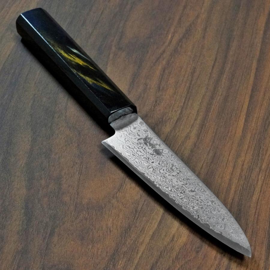 67層鏡面ダマスカス切付型ペティナイフ包丁170mm デザートアイアン黒水牛八角 67層鏡面ダマスカス切付型ペティナイフ包丁170mm デザート
