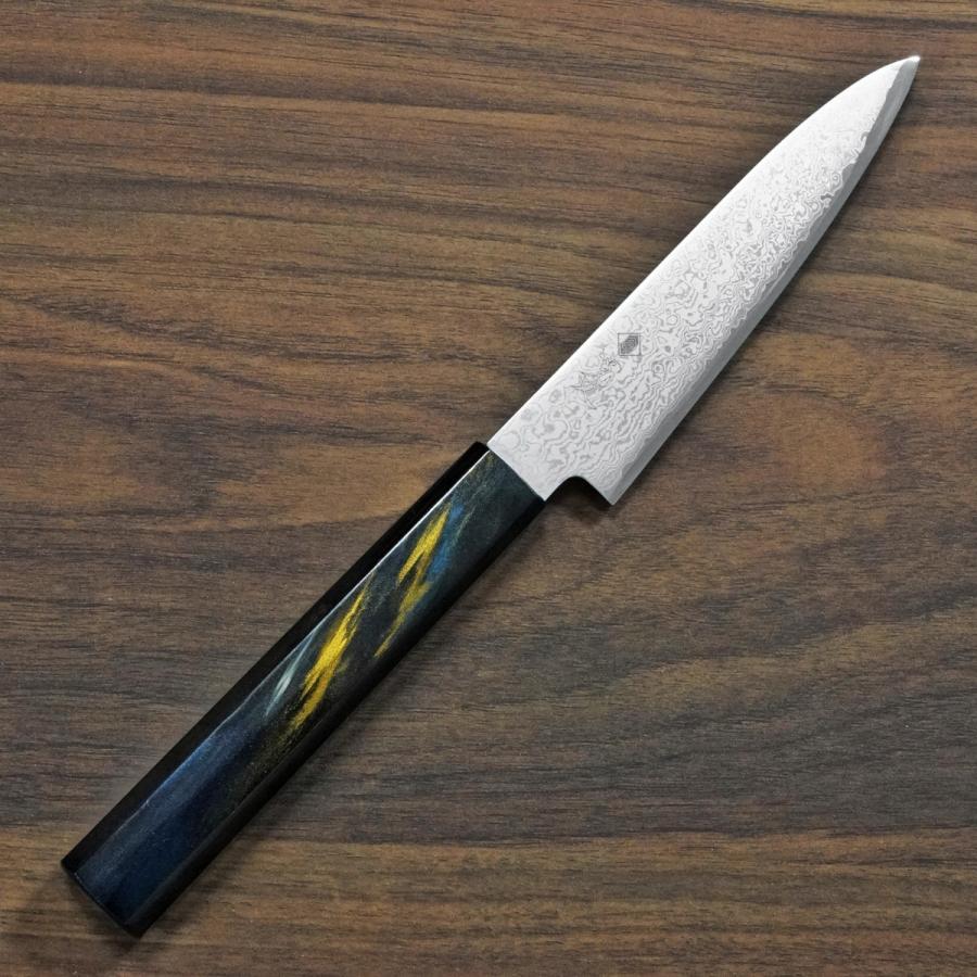 ペティナイフ 120mm ダマスカス ステンレス V金10号　八角柄 包丁 ペティナイフ 120mm 寛丈 63層ダマスカス V金10号