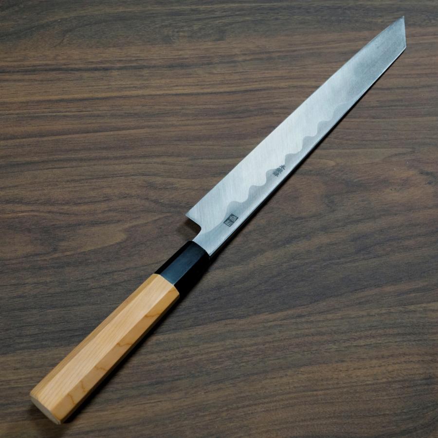 包丁 切付柳刃 正夫 240mm 郷右馬允義弘 青紙1号 青一鋼 青波打 鞘付