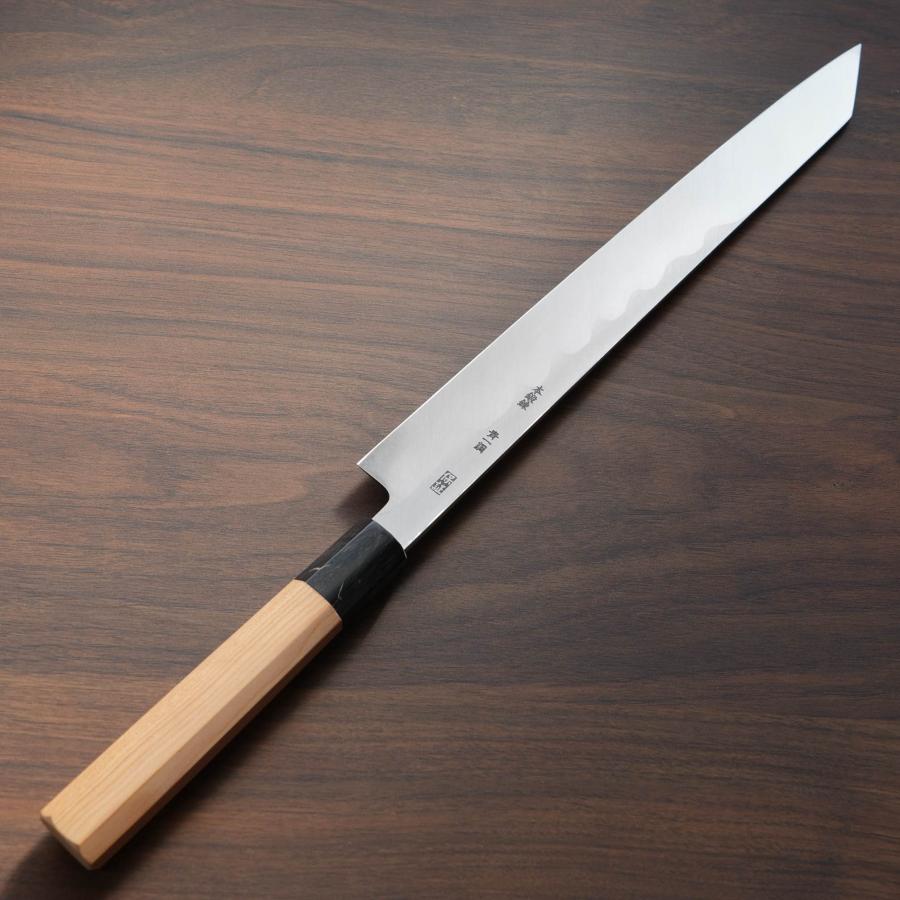 包丁 切付柳刃 正夫 300mm 郷右馬允義弘 青紙1号 青一鋼 青波打 鞘付