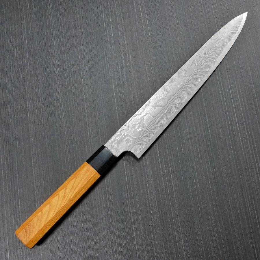 V金10号 筋引 包丁 スライサー 黒打ち鍛造 ダマスカス 刃渡り27cm 新品 霞 KASUMI 包丁 スライサー ダマスカス 筋引き 240mm VG10 スミカマ