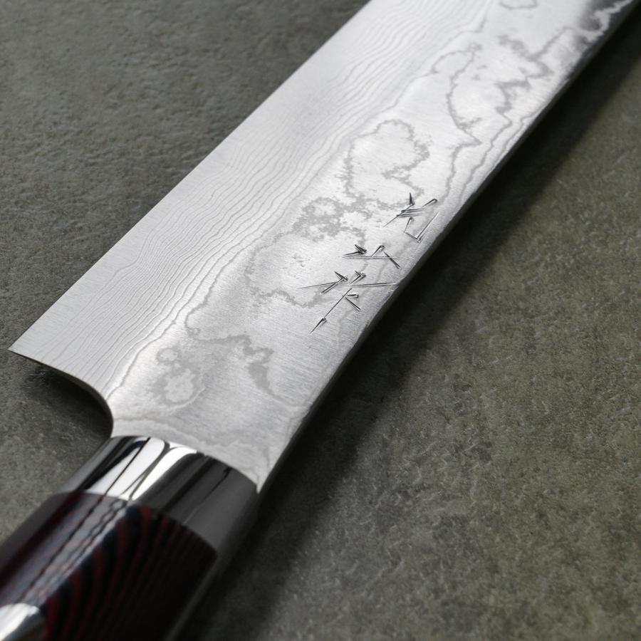 切付牛刀 240mm ダマスカス 筋引シェフナイフ 漆塗り八角柄