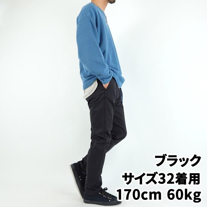 SANDINISTA テーパード　ブラックパンツ SMALL Sandinista（サンディニスタ） ストレッチスリムテーパードチノパン