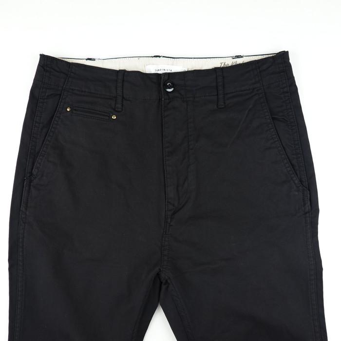SANDINISTA テーパード　ブラックパンツ SMALL Sandinista（サンディニスタ） ストレッチスリムテーパードチノパン