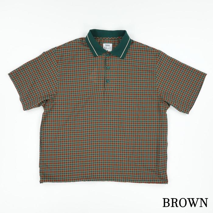 Kelen（ケレン） ニットカラーチェックポロ KNIT COLLAR CHECK POLO 