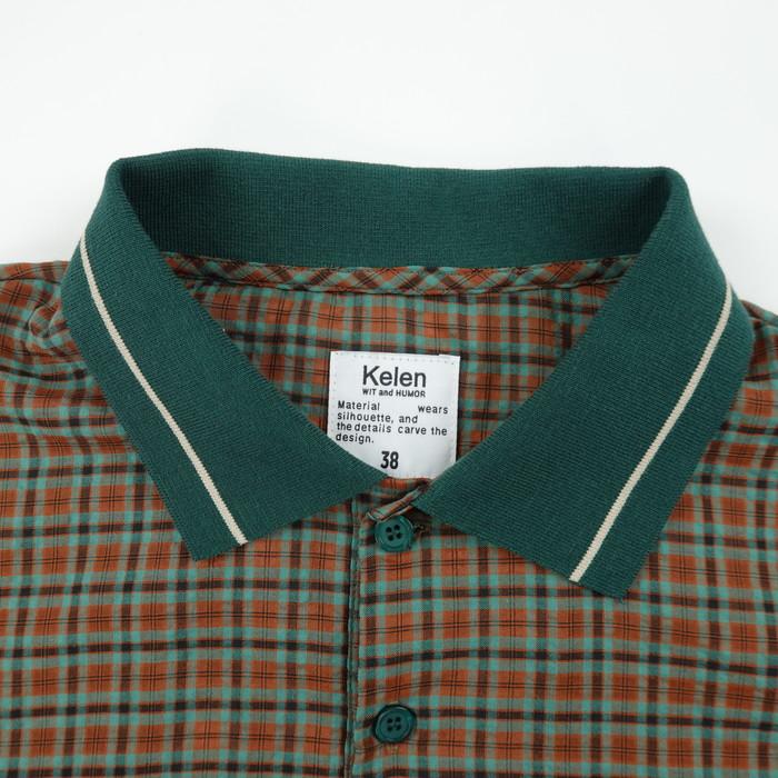 Kelen（ケレン） ニットカラーチェックポロ KNIT COLLAR CHECK POLO 