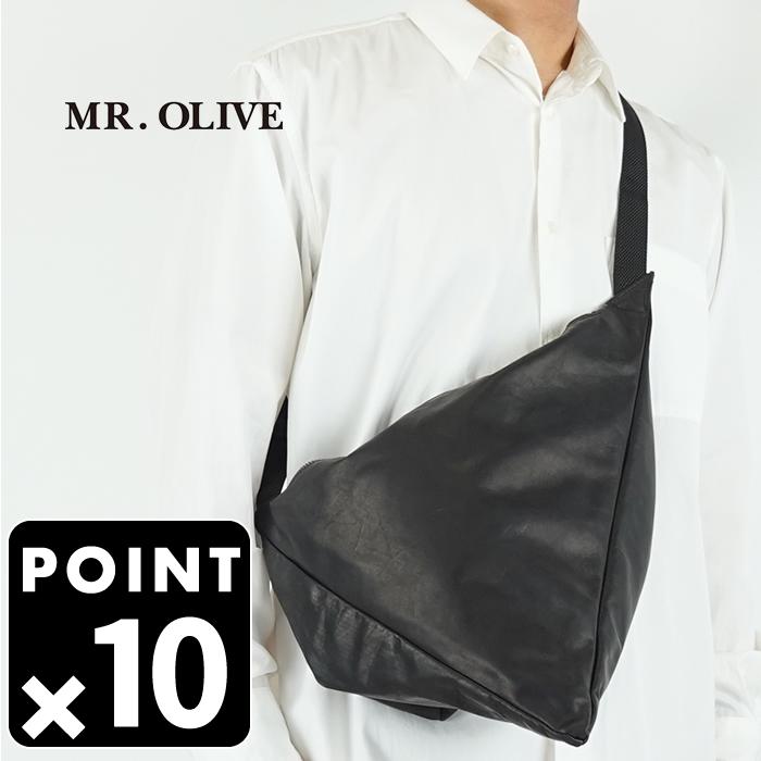 MR.OLIVE（ミスターオリーブ） 撥水レザートライアングルボディバック