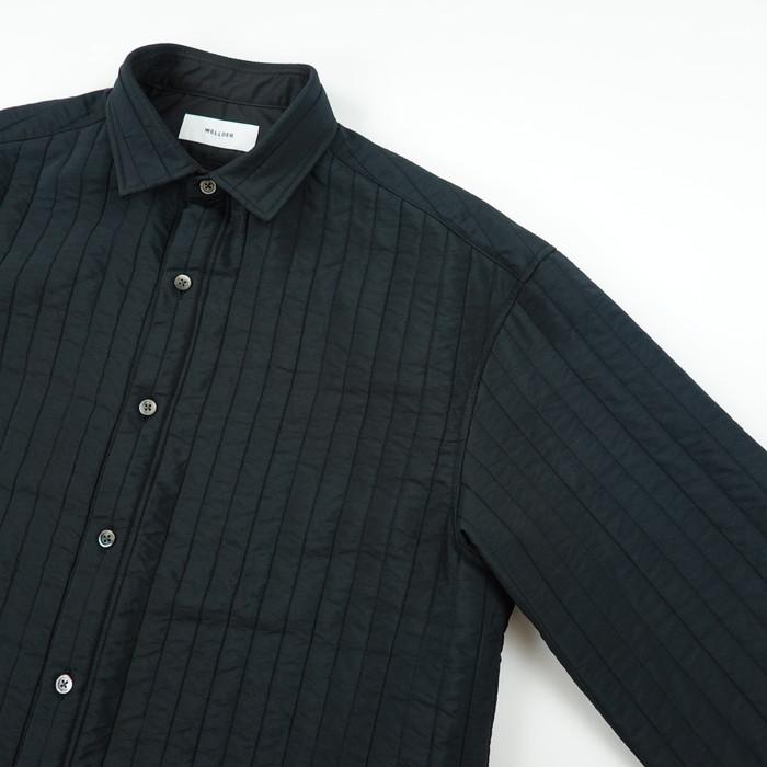 WELLDER ストライプシャツ WELLDER（ウェルダー） キルティングオーバーサイズシャツ WELLDER
