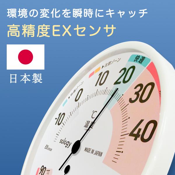 sology EXセンサ温湿度計 温度計 湿度計 特大 大きい 日本製 高精度