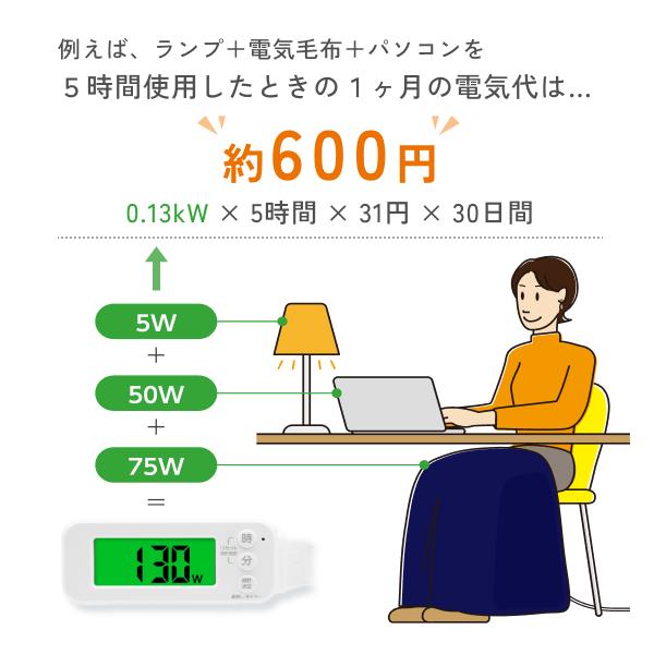 繋いだ家電のW数が分かる！節電対策】 GDT タイマー付きコンセント