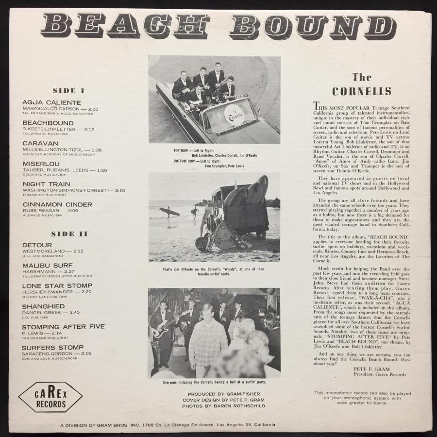 ●US-Garex Recordsオリジナル Surf~Tity Shaker Peter Lewis(Moby Grape)在籍　CORNELLS / BEACH BOUND US Lewis BEACH BOUND 商品説明