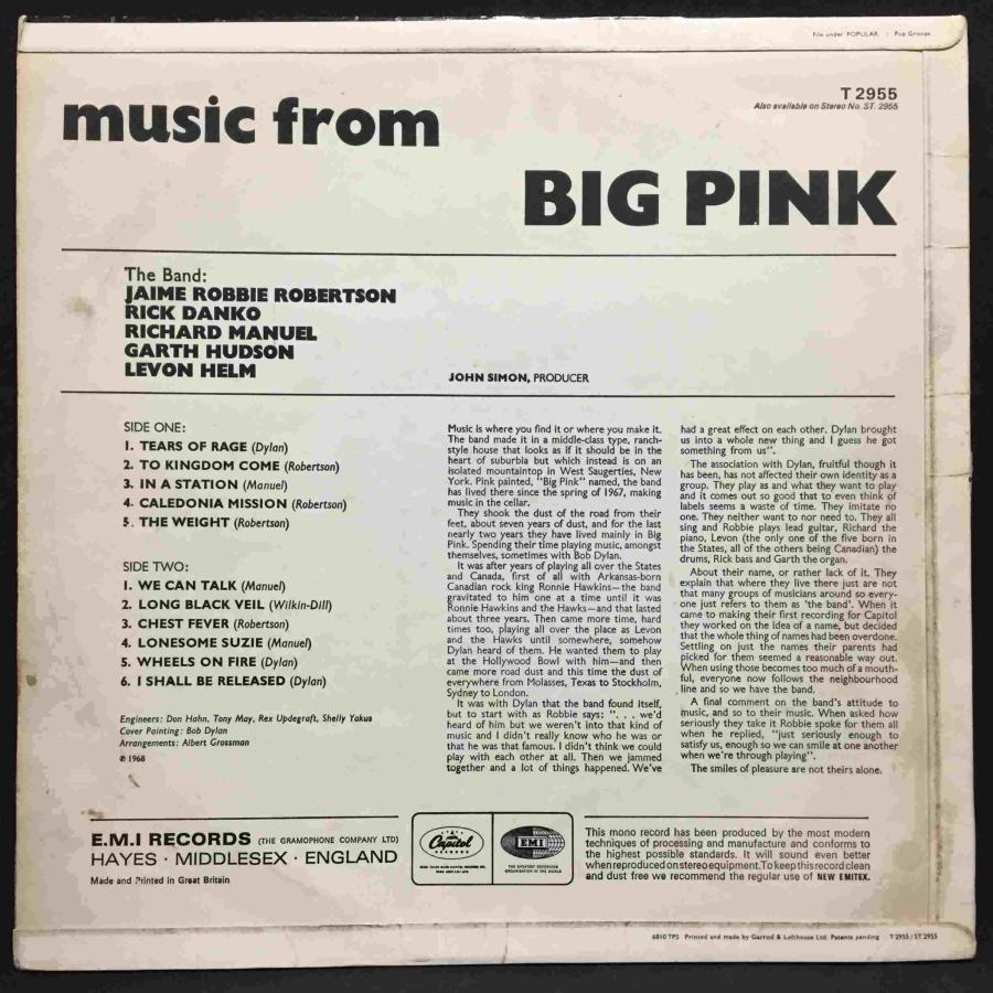 THE BAND / MUSIC FROM BIG PINK (UK-ORIGINAL) THE BAND MUSIC FROM BIG PINK UK 商品説明 ONLY