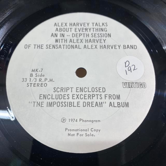 ALEX HARVEY / TALKS ABOUT EVERYTHI (US-ORIGINAL) |  | 07