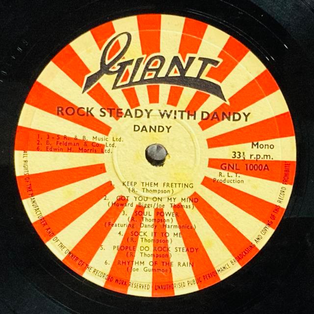 DANDY / ROCK STEADY WITH DAN (UK-ORIGINAL) 【公式通販】