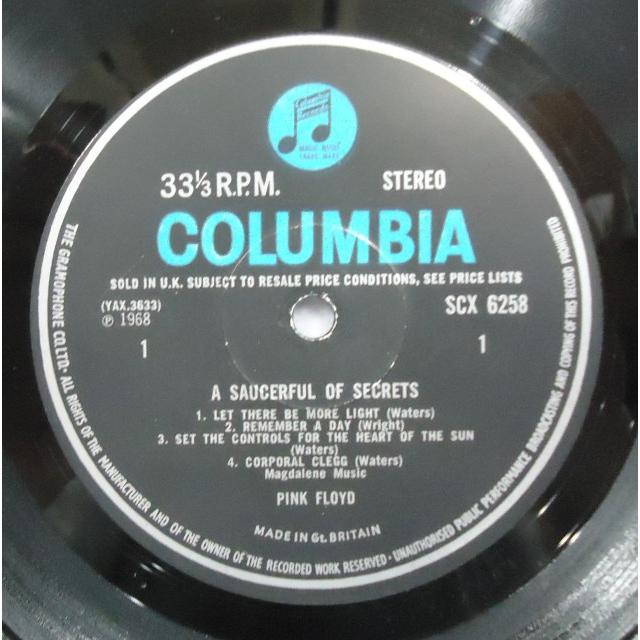 PINK FLOYD / SAUCERFUL OF SECRETS(MAT:1/1(1G/1A)初期プレス) (UK-ORIGINAL)の画像