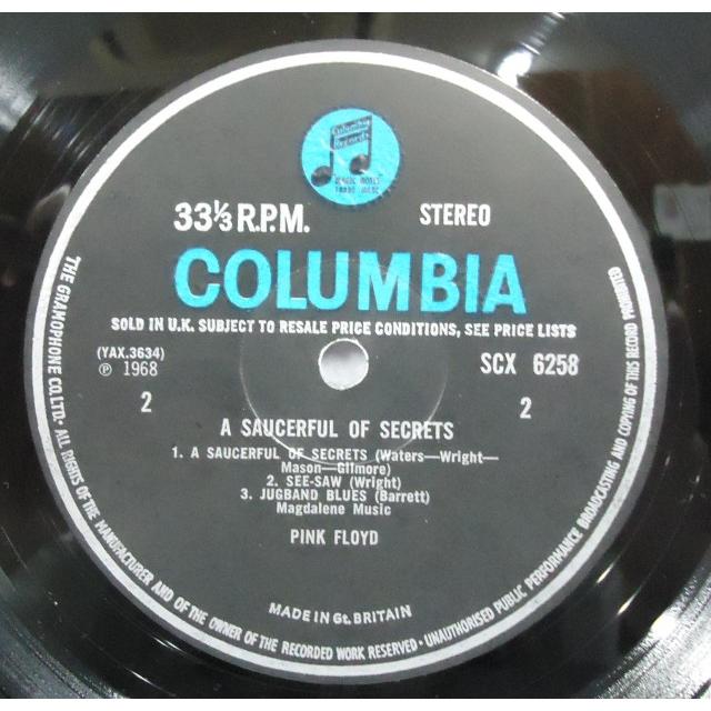 PINK FLOYD / SAUCERFUL OF SECRETS(MAT:1/1(1G/1A)初期プレス) (UK-ORIGINAL)の画像