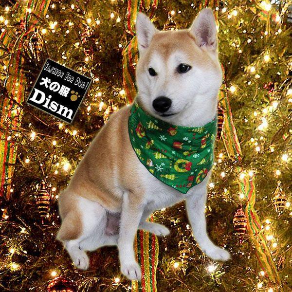 ❤︎クリスマスバンダナ❤︎ 犬服 クリスマスバンダナ Mサイズ（中型犬用）メール便なら送料無料