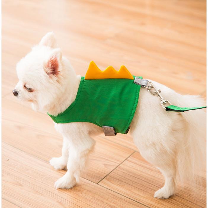 LOULOU 犬用ハーネス 恐竜柄 Sサイズ、Mサイズ きょうりゅうハーネス