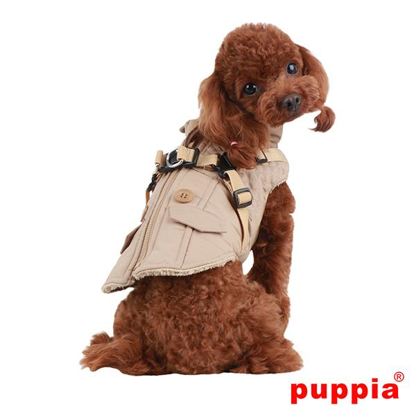 犬服 PUPPIA ハーネス一体型ジャケットコート 裏地フリース 中綿入り S M Lサイズ（小型犬用）メール便送料無料 秋冬服 チワワ トイプードル ミニチュアダックス｜dism｜06