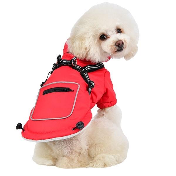 Puppia（パピア） 犬服 裏地フリース ハーネス一体型ジップパーカー
