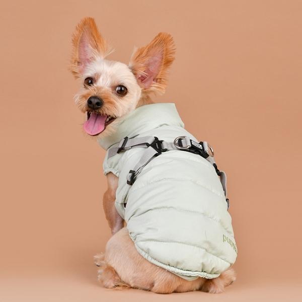 パピア　puppia　 ハーネジャンパー M ジャケット　ピンク　韓国犬 服 Puppia 犬服 PUPPIA ハーネス一体型中綿入りタートルネック