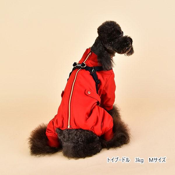 PUPPIA ハーネス一体型 背中開き 防寒 ジャンプスーツ 裏地フリースM Puppia 犬服 PUPPIA ハーネス一体型防寒ジャンプスーツ