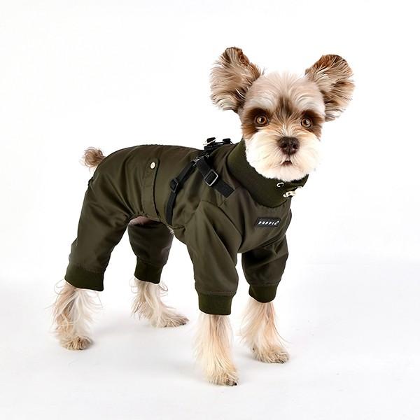 Puppia（パピア） 犬服 ハーネス一体型防寒ジャンプスーツ ガーネット