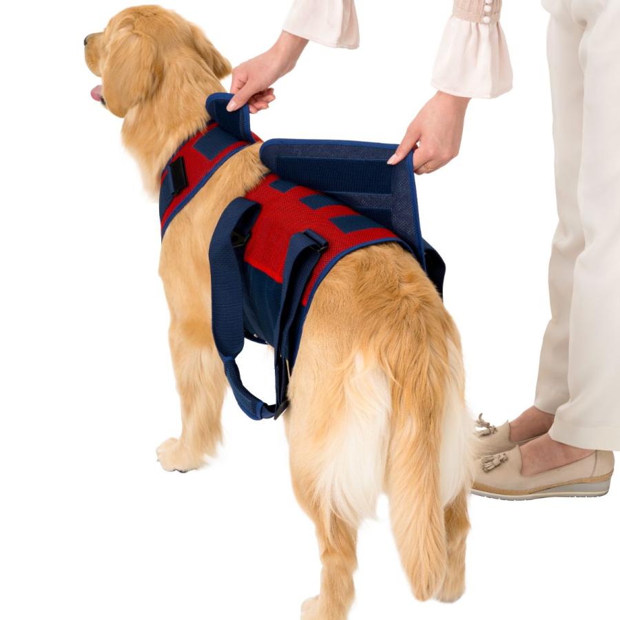 LaLaWalk 歩行補助ハーネス 中型犬用 メッシュオリーブ 送料無料!! 中型犬・コーギー用歩行補助ハーネス ララウォーク