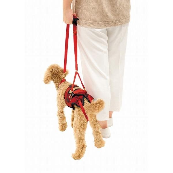 小型犬 ダックス用 介護用ハーネス 歩行補助ハーネス LaLaWalk 赤