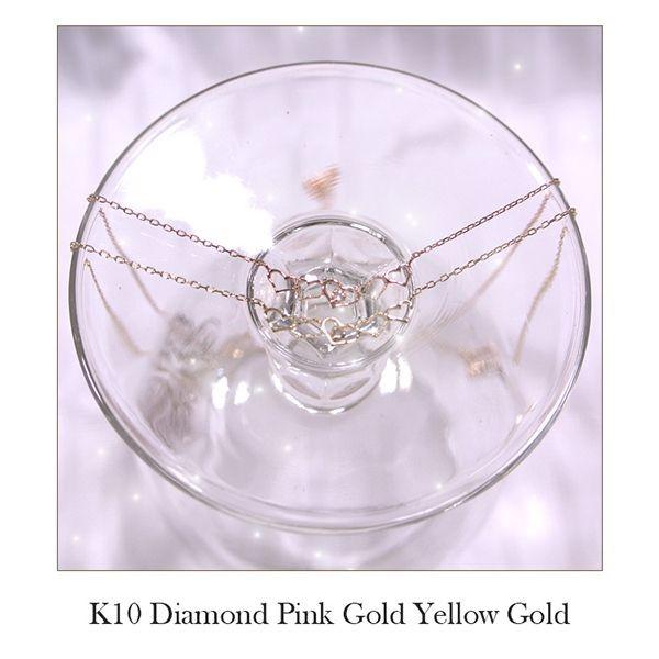 ネックレス レディース K10 イエローゴールド ピンクゴールド ダイヤ 0.01ct ファイブハート ジュエリー アクセサリー ペンダント MA213566/213567_1