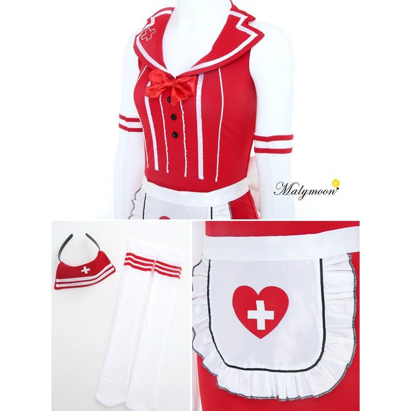 ナース イベント レディースMalymoon(マリームーン)レッド＆ブルーナース フルセット コスプレ コスチューム 衣装 セクシー 看護師 医者 可愛い 大人 仮装 |  | 16