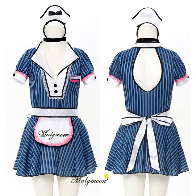 イベント コスプレ レディースMalymoon(マリームーン)ネイビーウェイトレス セット コスプレ コスチューム 衣装 仮装 メイド セット イベント 可愛い |  | 09
