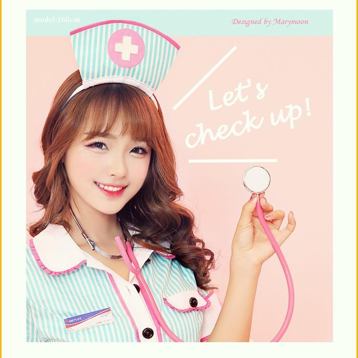 ナース コスプレ レディース costume(コスチューム)アメリカンストライプナース(トップス・スカート・カチューシャ・聴診器・ニーハイ・ベルト) |  | 03