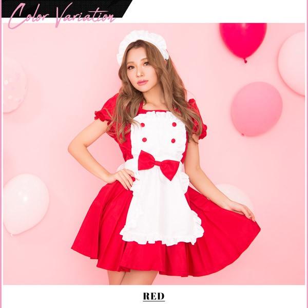 メイドコスプレ  イベント costume(コスチューム) イベント メイド 3点セット（エプロン付きワンピース、カチューシャ、リボン）セット 可愛い 2023 |  | 07