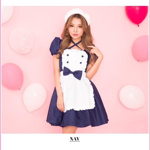 メイドコスプレ  イベント costume(コスチューム) イベント メイド 3点セット（エプロン付きワンピース、カチューシャ、リボン）セット 可愛い 2023 |  | 09