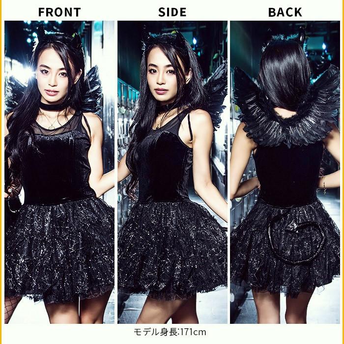 レディース コスプレ レディース costume(コスチューム)ダーク小悪魔ガール 5点セット(ワンピース、カチューシャ、他) イベント デビル ペア お揃い |  | 05