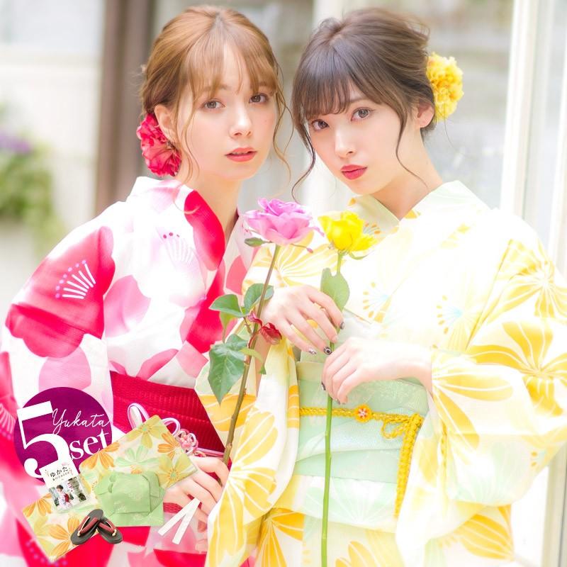 浴衣 レディース セット 京都本格 女性浴衣5点フルセット ゆかた 作り帯 下駄 腰ひも 着付マニュアル本 初心者もok 女子 人気 男ウケ トレンド Dl 18kimuface28 浴衣 水着通販dita 通販 Yahoo ショッピング