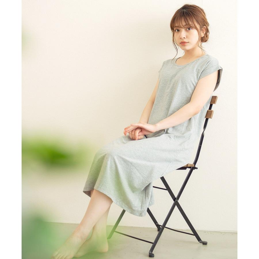 ルームウェア 楽ちんカップ付きベーシックシノースリーブワンピース/全 