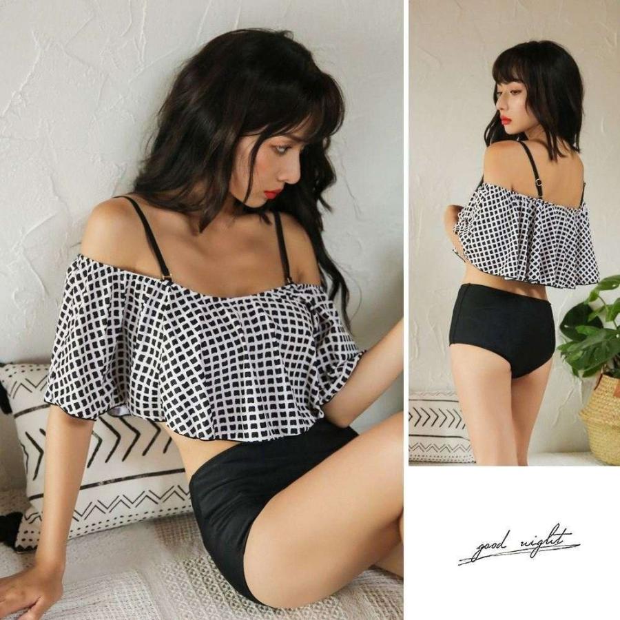 ガーリーオフショルダービキニ"レディース 新作 水着 ビーチ プール ジム |  | 02