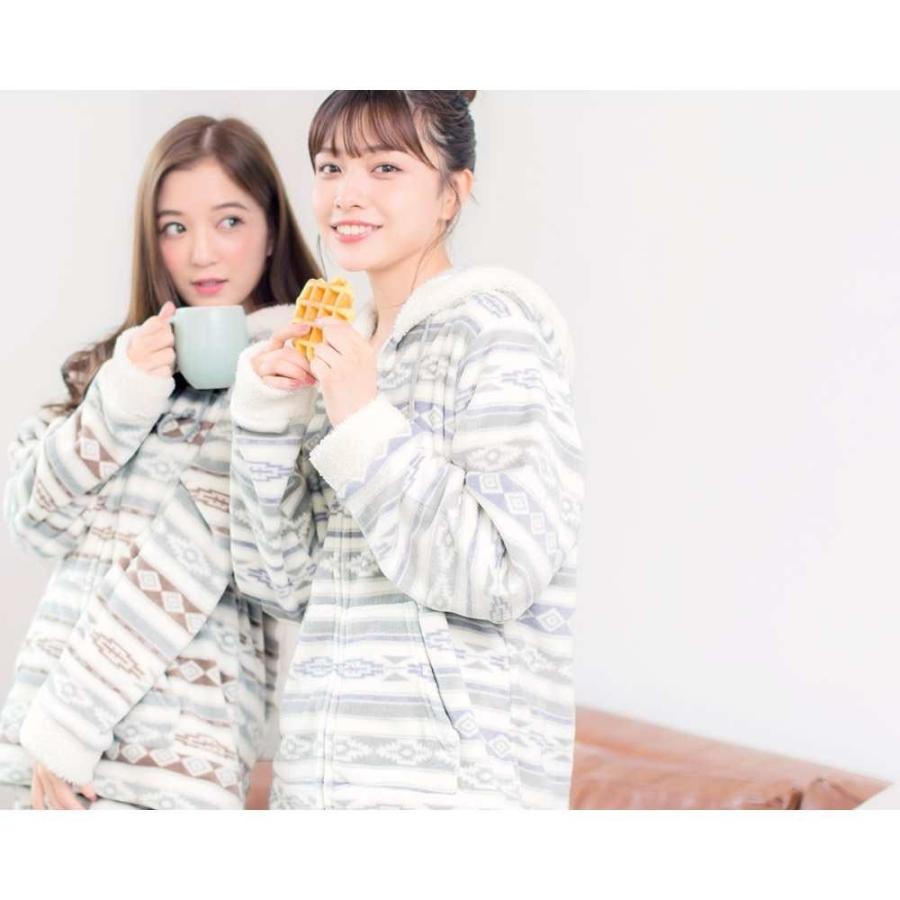 ルームウェア レディース ふわもこソフトマイクロボヘミアン柄ルームウェア 上下セット 全3色 もこもこ パジャマ長袖 女子会 秋 冬 Dl 浴衣 水着通販dita 通販 Yahoo ショッピング
