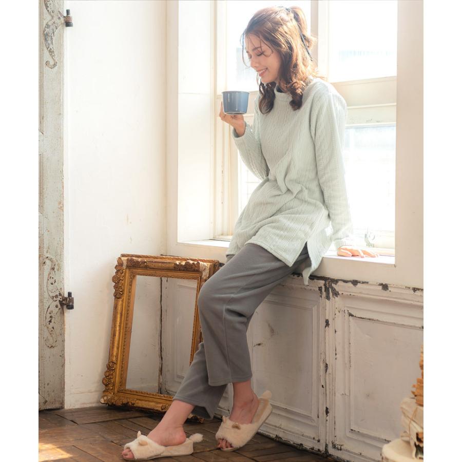 レディース 部屋着 しっとりフリースチュニック上下セット 全3色 ナイトウェア ルームウェア パジャマ 可愛い 暖かい 無地 シンプル 代 Dl 浴衣 水着通販dita 通販 Yahoo ショッピング