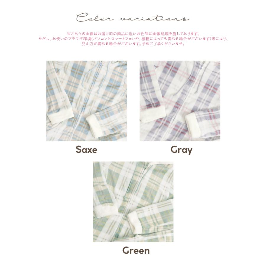 パジャマ レディース 前開き ルームウェア 羽織 入院 パーカー 冬 セットアップ 上下 長袖 ズボン 秋 暖かい ゆったり チェック柄 ピンク 白 グレー 2025年 | Dita | 06