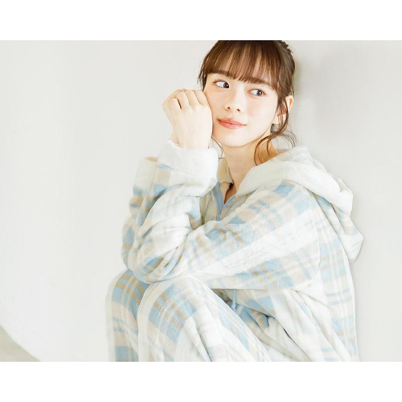 パジャマ レディース 前開き ルームウェア 羽織 入院 パーカー 冬 セットアップ 上下 長袖 ズボン 秋 暖かい ゆったり チェック柄 ピンク 白 グレー 2025年 | Dita | 09