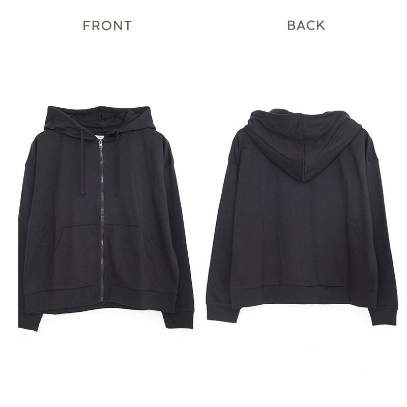 ジャージ レディース 上 ルームウェア 冬 長袖 前開き パーカー パジャマ 部屋着 薄手 ランニング トップスのみ 秋 春 黒 2025年 | Dita | 17